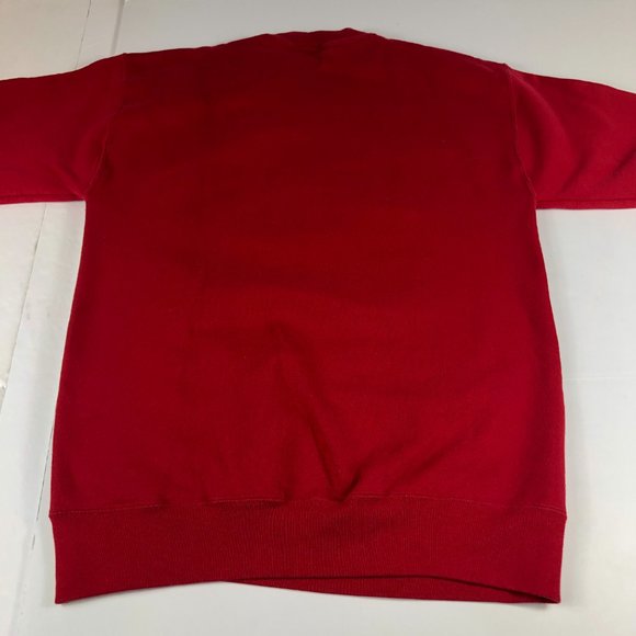 VTG Chicago Bulls World Champ Sweatshirt Adult Large Red Faded Big Logo Crewneck - Picture 13 of 16